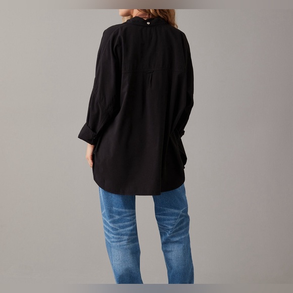 American Eagle Go Big Oversized Shirt - Black NWT - Picture 2 of 8